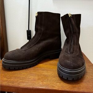 Feners Suade Brown Lug Sole Boot